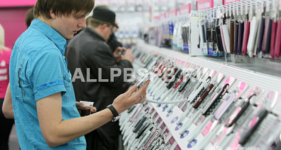 Розничный магазин мобильных телефонов, ноутбуков и техники в торговом центре