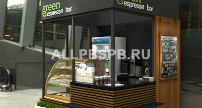 Киоск кофе с собой рядом с Балтийским вокзалом