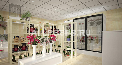 Магазин цветов на оживленном перекрестке