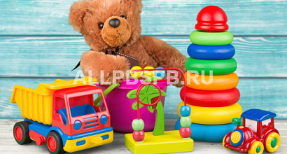 Островок с детскими игрушками в торговом центре