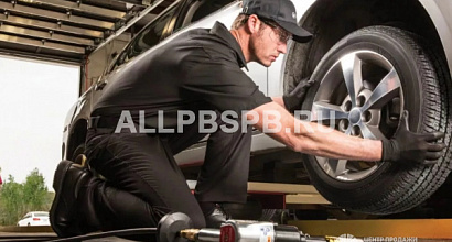 Шиномонтаж на территории автостоянки в Колпино