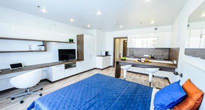 Апарт- отель с двухэтажными номерами.